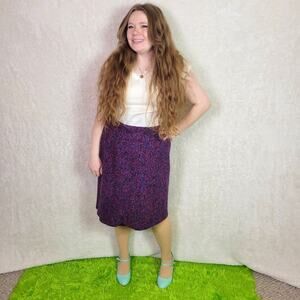 Vintage Maggie Lawrence Purple Midi Skirt, 22/24